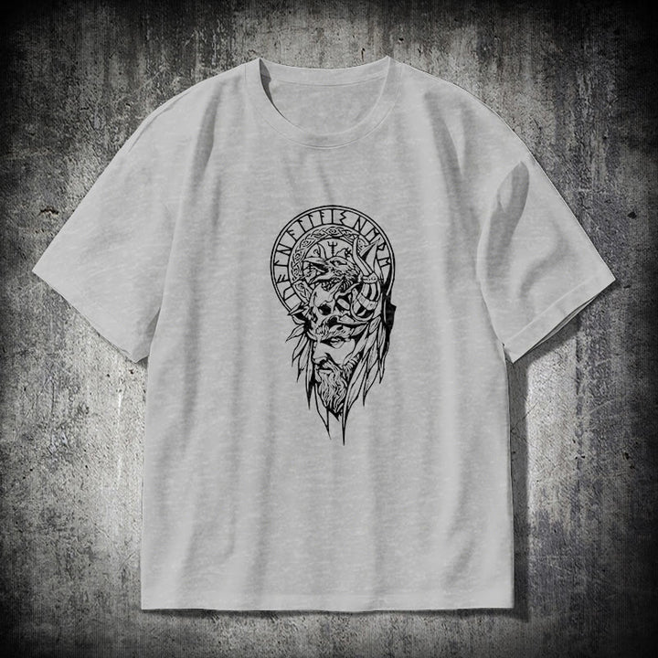 WorldNorse Vegvisir Wolve Celtic T-shirt - Grey - 2XL - image 18