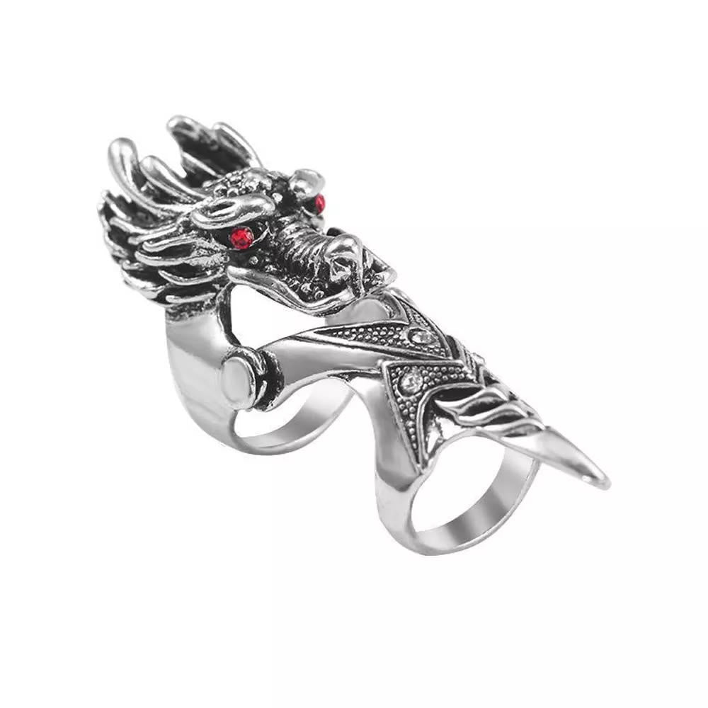 WorldNorse Norse Dragon Skull Full Finger Ring - Style#1 - image 1