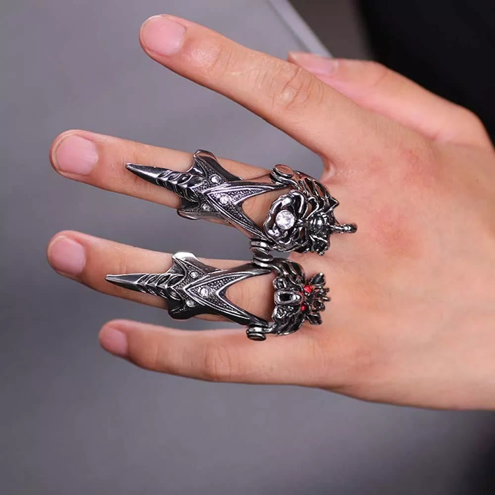 WorldNorse Norse Dragon Skull Full Finger Ring - image 16