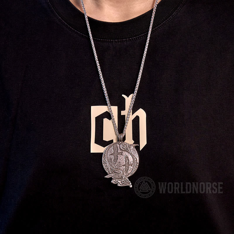WorldNorse Odin Viking Raven Necklace - image 1