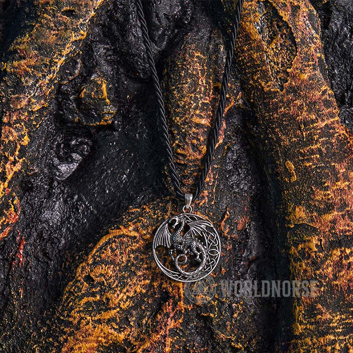 WorldNorse Gothic Celtic Flying Dragon Necklace - image 2
