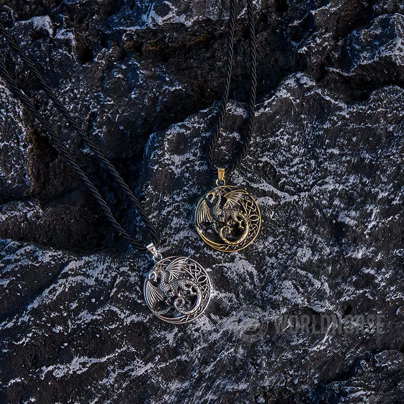 WorldNorse Gothic Celtic Flying Dragon Necklace - image 9