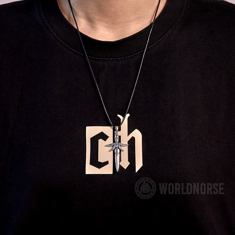 WorldNorse Skull Dragonfly Dagger Necklace - image 1