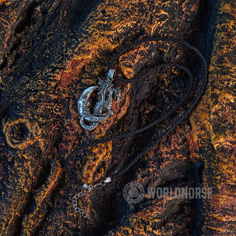 WorldNorse Mythical Viking Dragon Moon Necklace - image 9