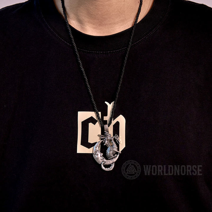 WorldNorse Mythical Viking Dragon Moon Necklace - image 7