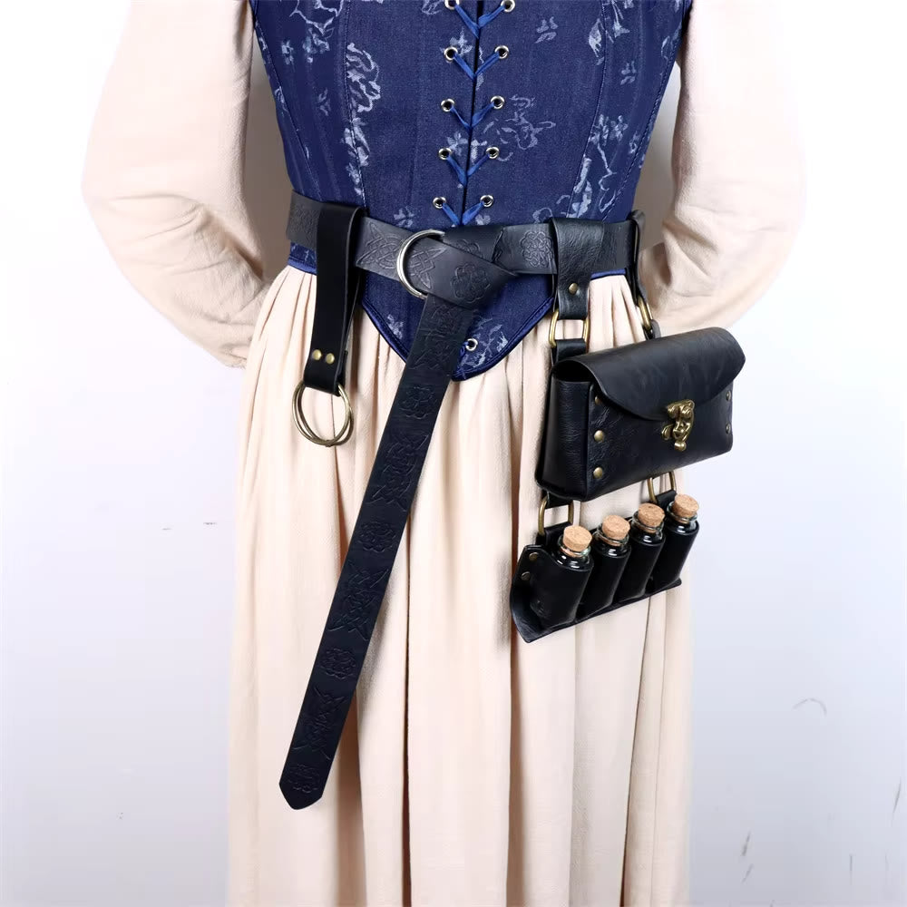 WorldNorse Medieval Witch Leather Belt Pouch Bag - image 4