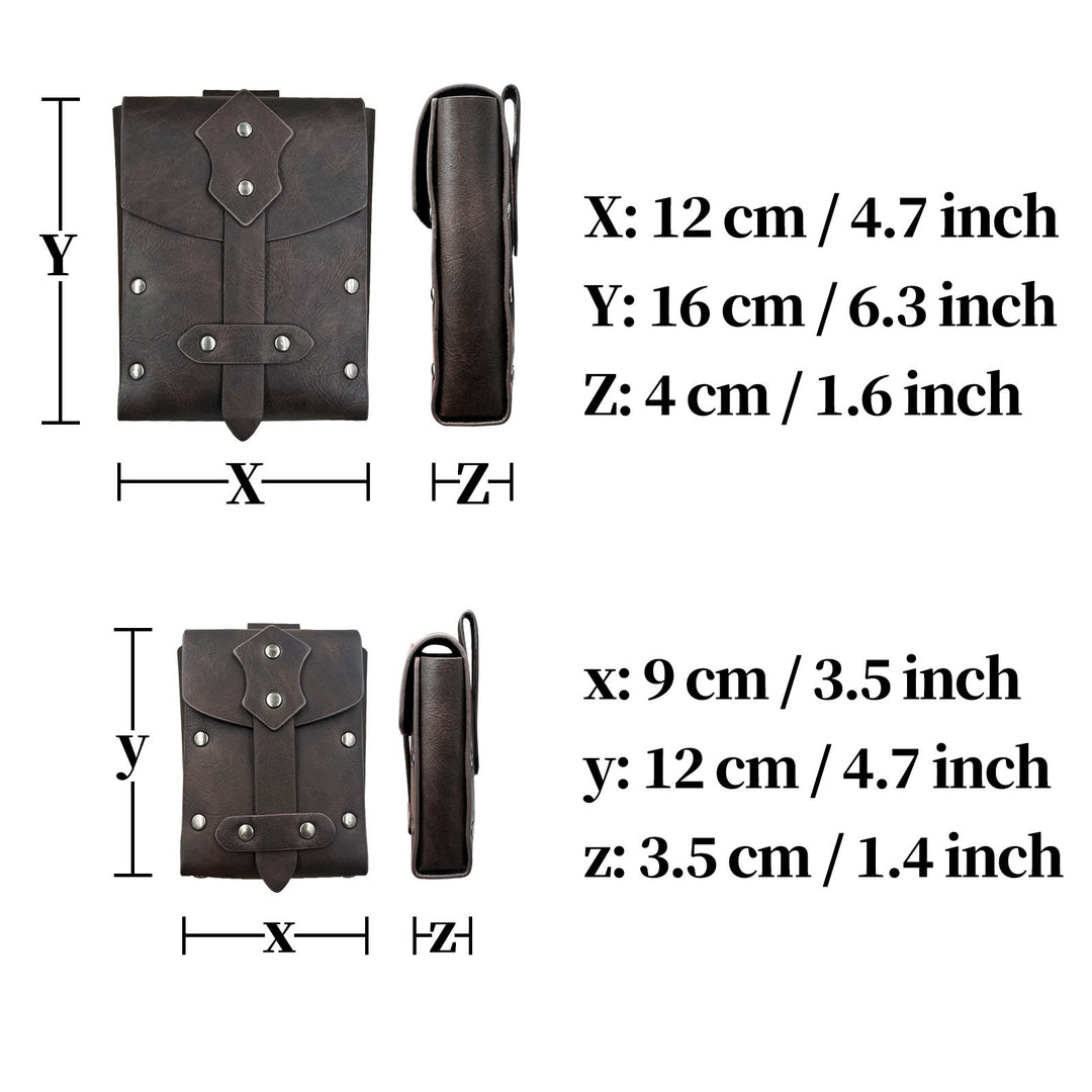 WorldNorse Square Rivet Belt Pouch Bag Set - image 4