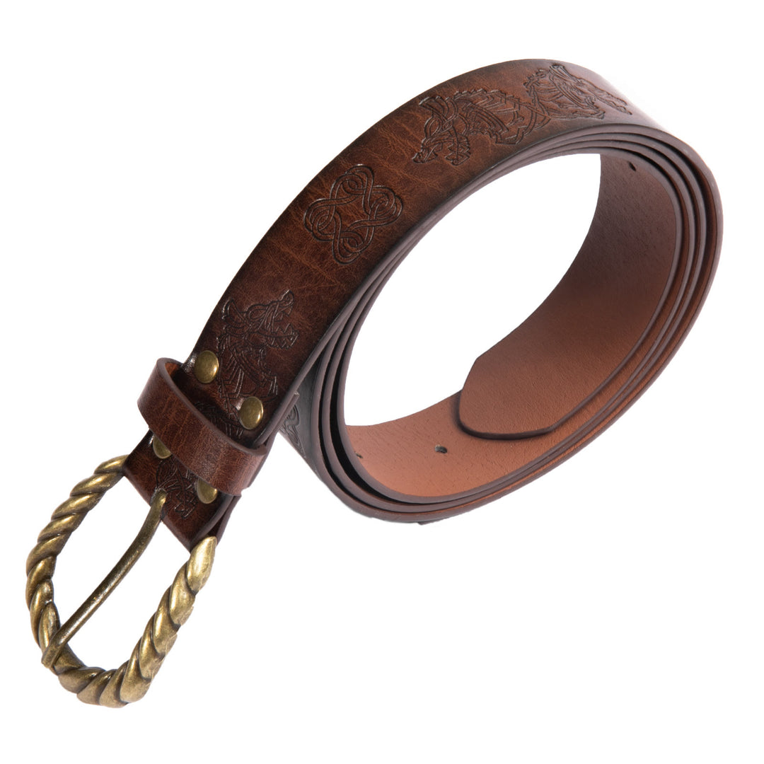 WorldNorse Vintage Fenrir Embossed Belt