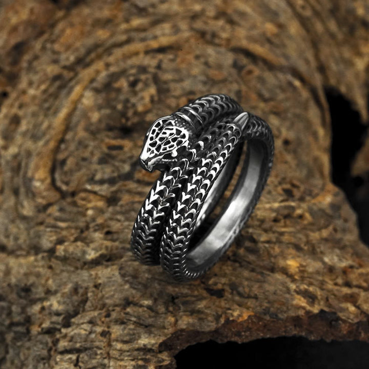WorldNorse Snake King Titanium Steel Coil Ring - image 2