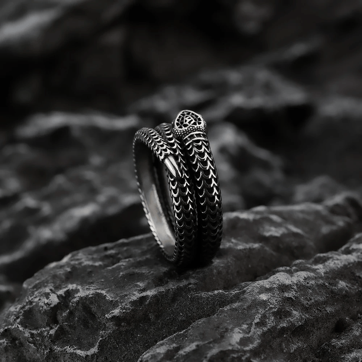WorldNorse Snake King Titanium Steel Coil Ring - image 6