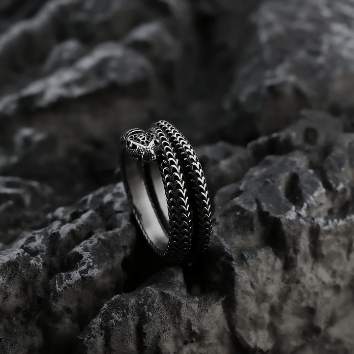 WorldNorse Snake King Titanium Steel Coil Ring - image 5