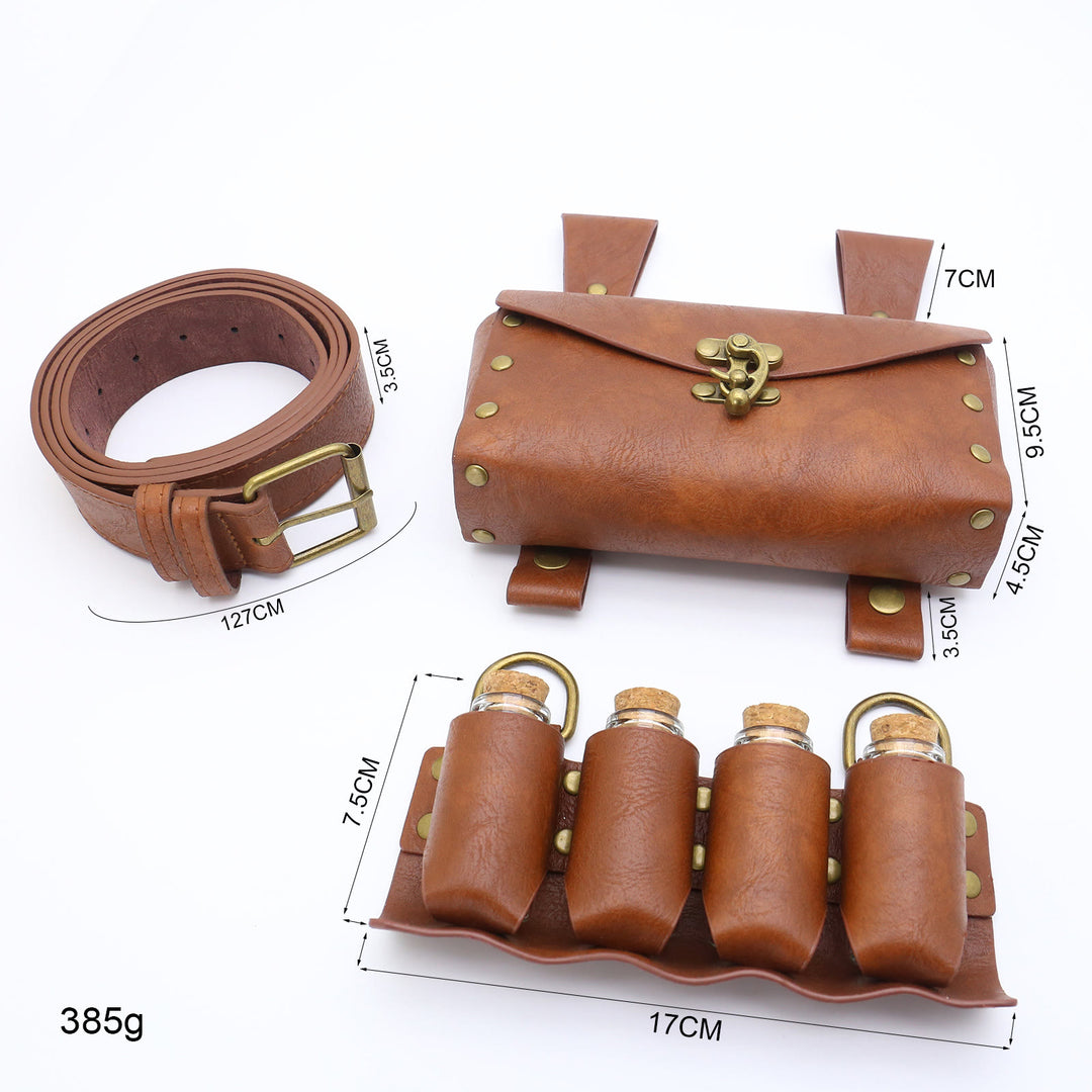 WorldNorse Medieval Witch Leather Belt Pouch Bag - image 9