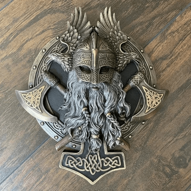 WorldNorse Viking Berserker Double Axe Plaque Statue - image 5