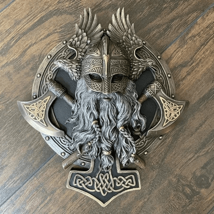 WorldNorse Viking Berserker Double Axe Plaque Statue - image 5