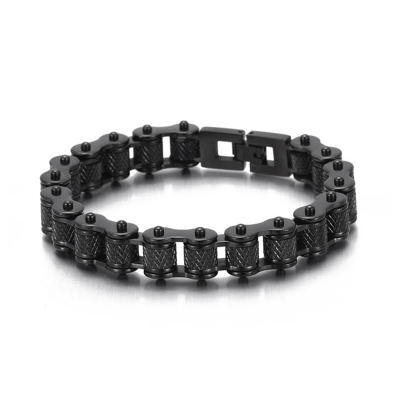 WorldNorse Motorcycle Chain Solid Bracelet - Black 22.5cm - image 3