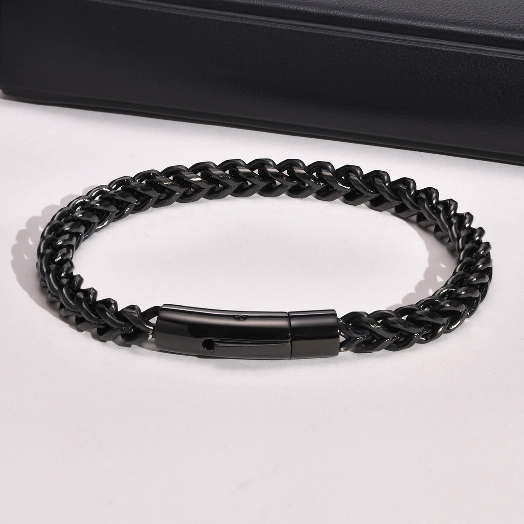 WorldNorse Wheat Shape Design Bracelet - Black 21.5cm - image 20