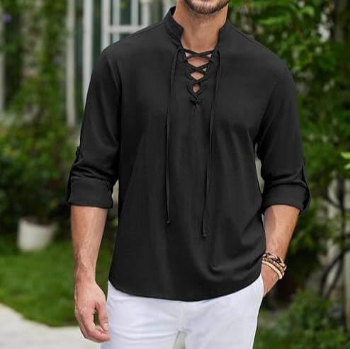 WorldNorse Medieval Lace-Up Pirate Tunic Costume Shirt - image 8