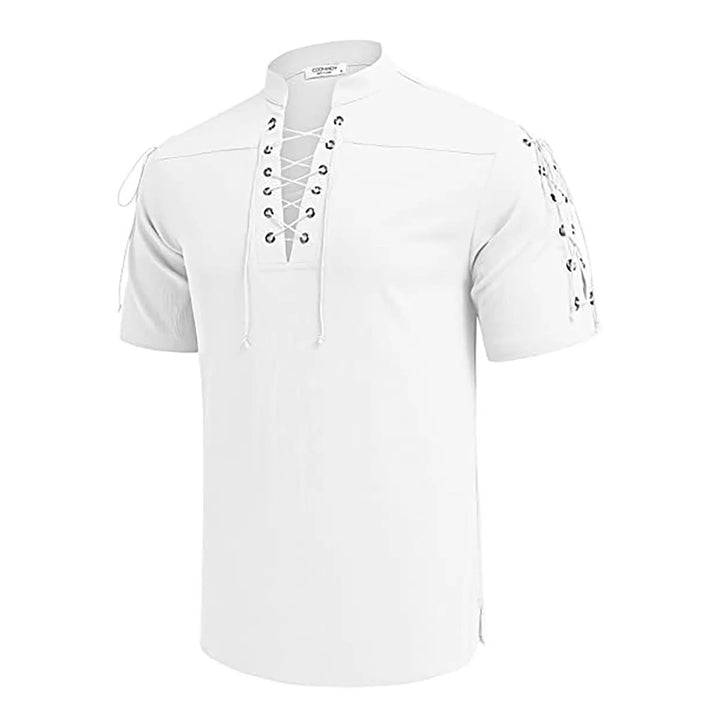 WorldNorse Medieval Lace-Up Short Sleeve Costume Shirt - image 7