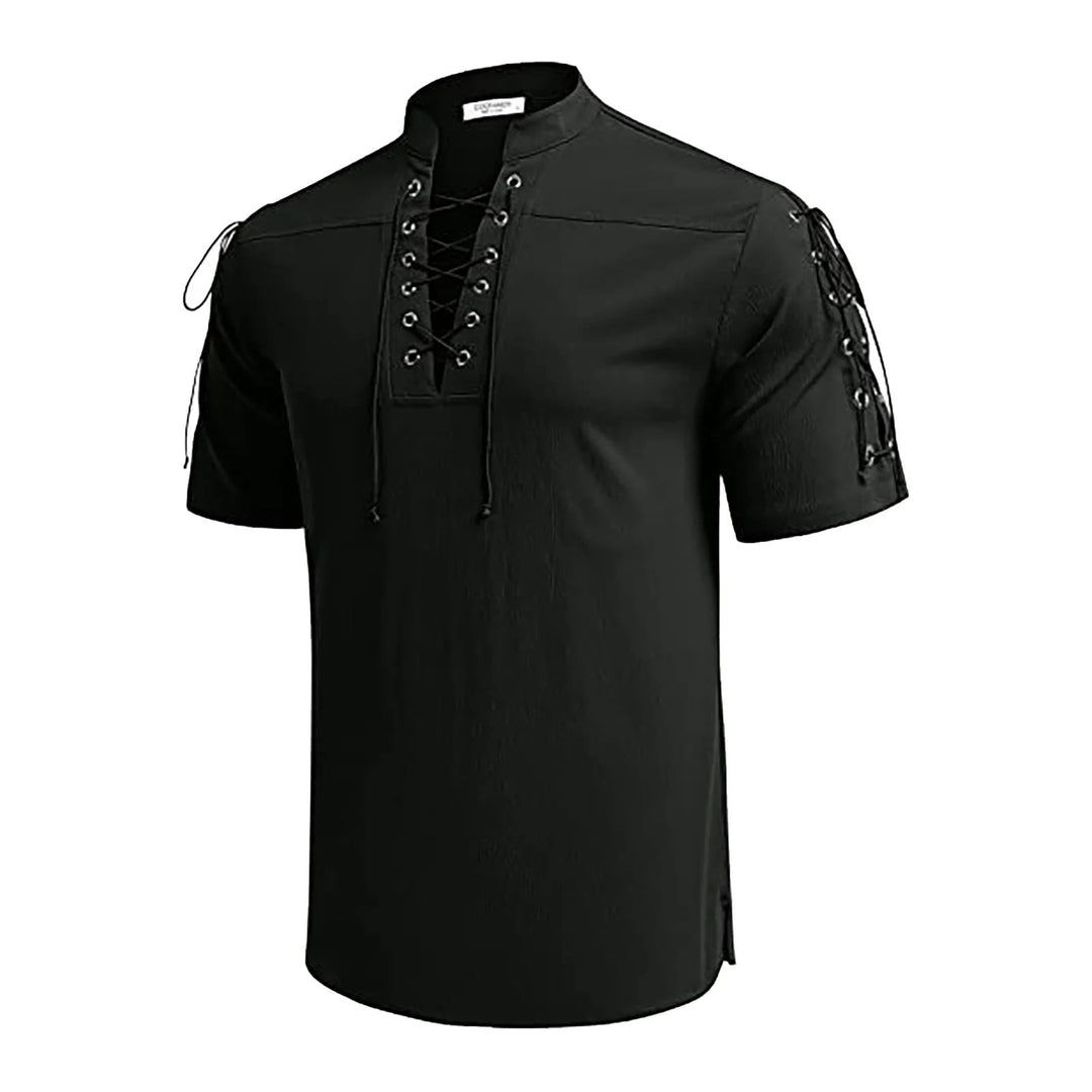WorldNorse Medieval Lace-Up Short Sleeve Costume Shirt - image 11