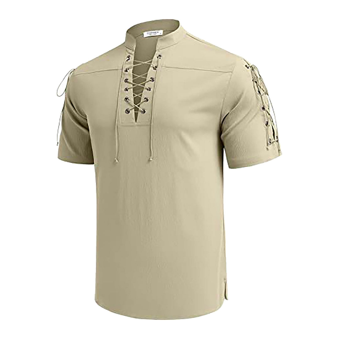 WorldNorse Medieval Lace-Up Short Sleeve Costume Shirt - image 3