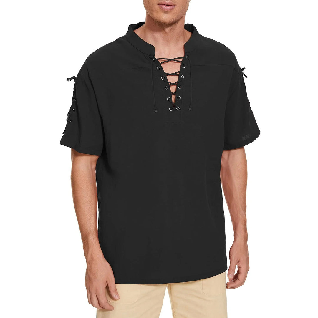 WorldNorse Medieval Lace-Up Short Sleeve Costume Shirt - image 10