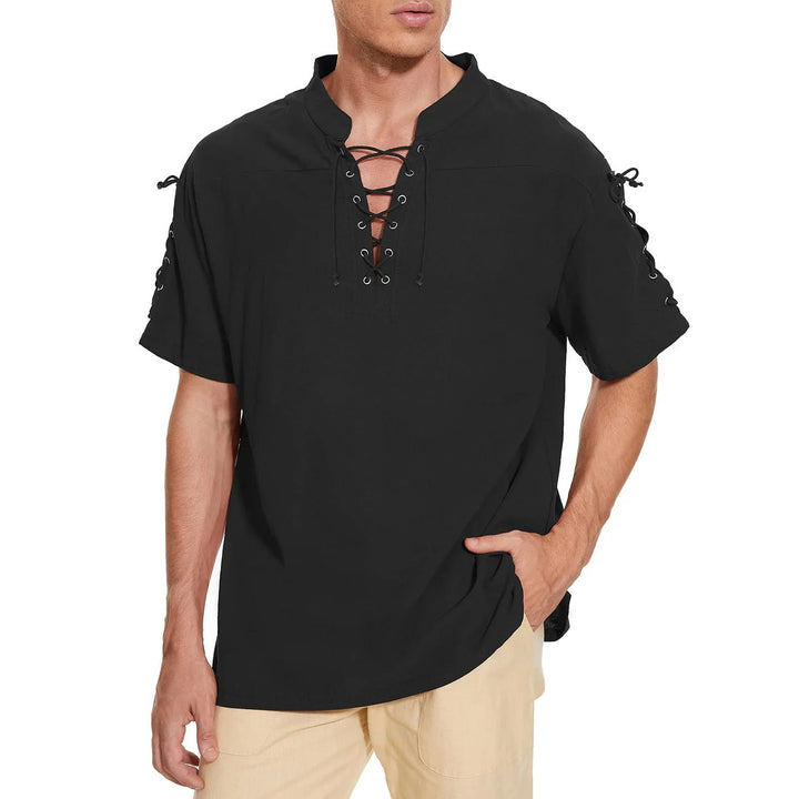 WorldNorse Medieval Lace-Up Short Sleeve Costume Shirt - image 9