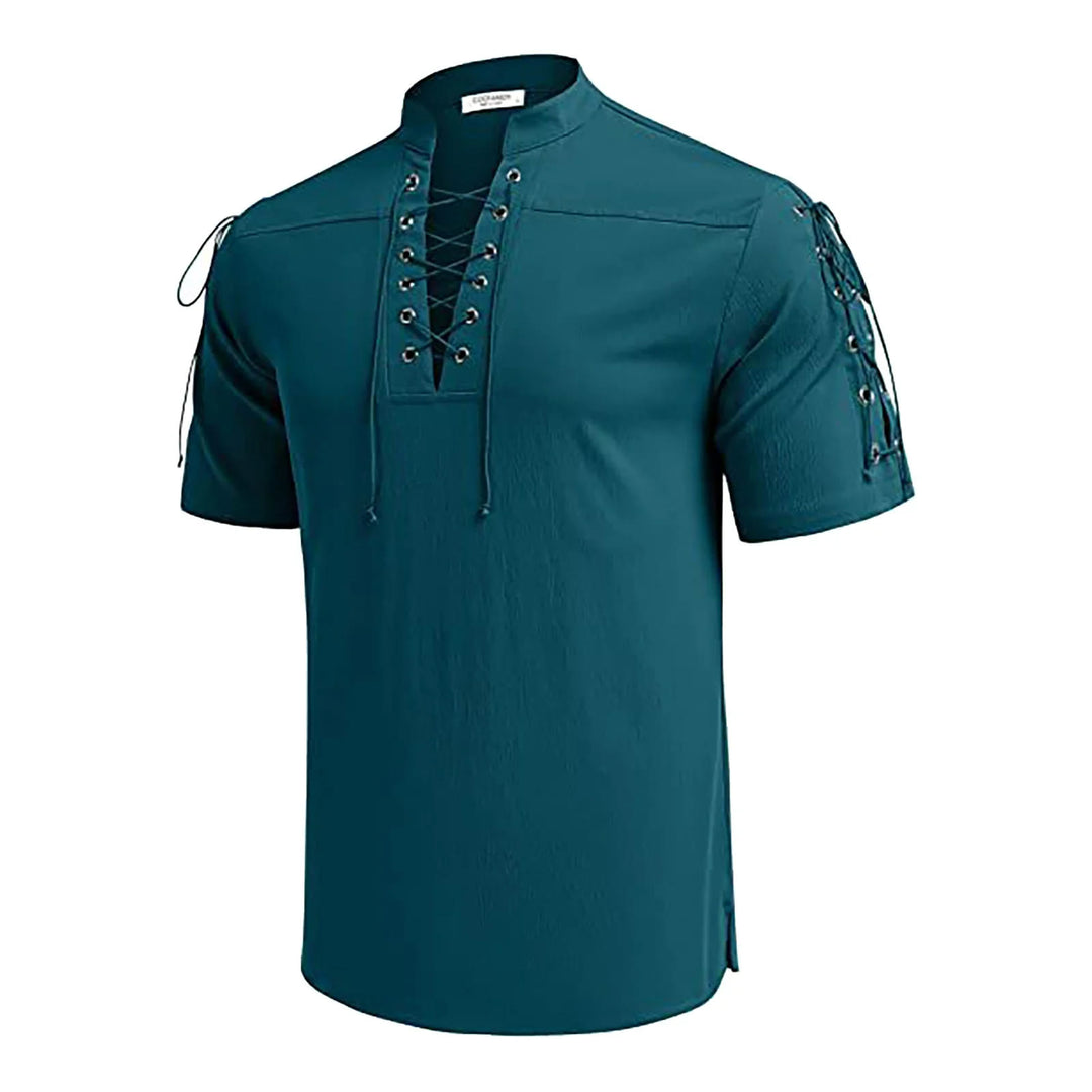 WorldNorse Medieval Lace-Up Short Sleeve Costume Shirt - image 20