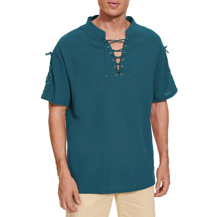 WorldNorse Medieval Lace-Up Short Sleeve Costume Shirt - image 19