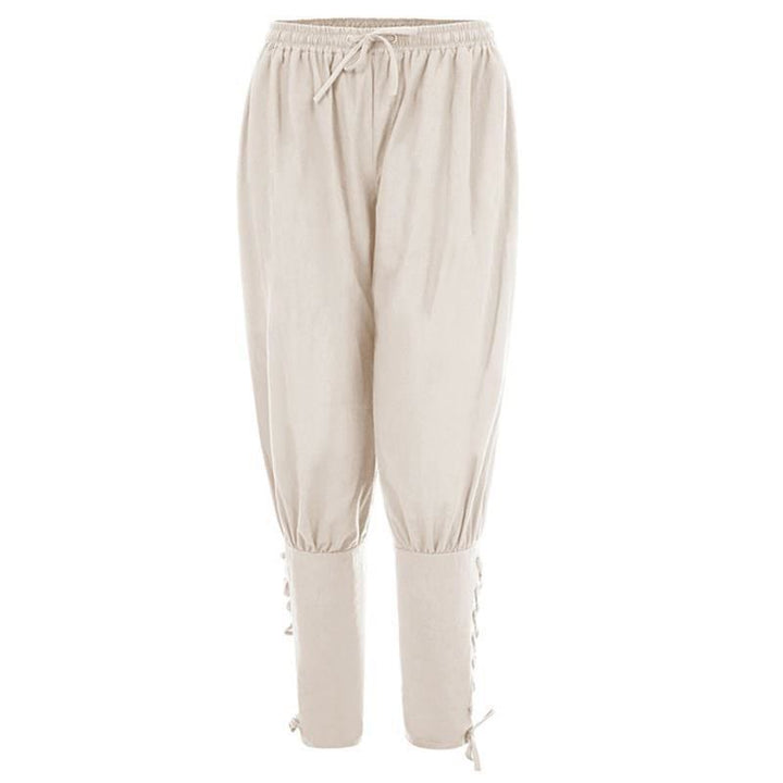 WorldNorse Viking Traditional Ankle Ties Costume Pant - White - 3XL - image 0