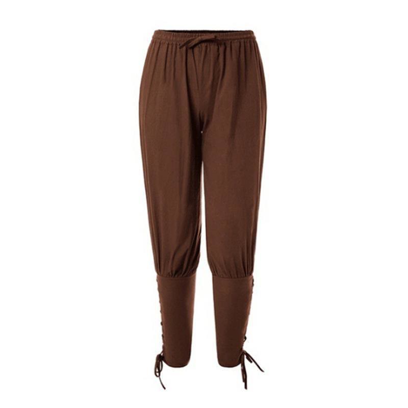 WorldNorse Viking Traditional Ankle Ties Costume Pant - Brown - 3XL - image 15