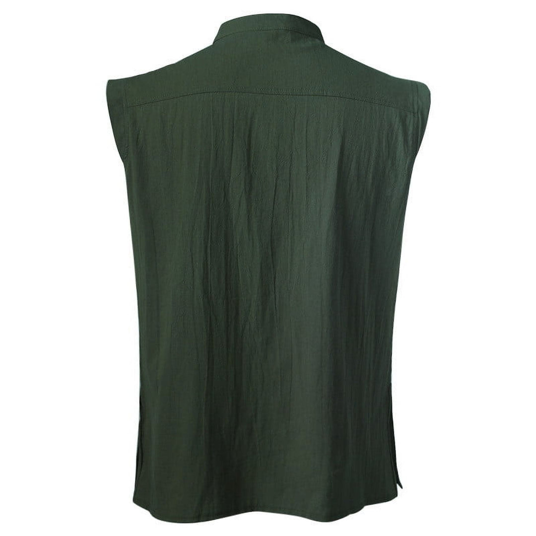 WorldNorse Medieval Sleeveless Lace-Up Collar Costume Shirt - image 11