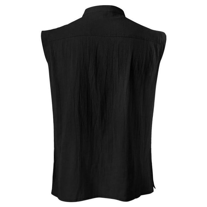 WorldNorse Medieval Sleeveless Lace-Up Collar Costume Shirt - image 19
