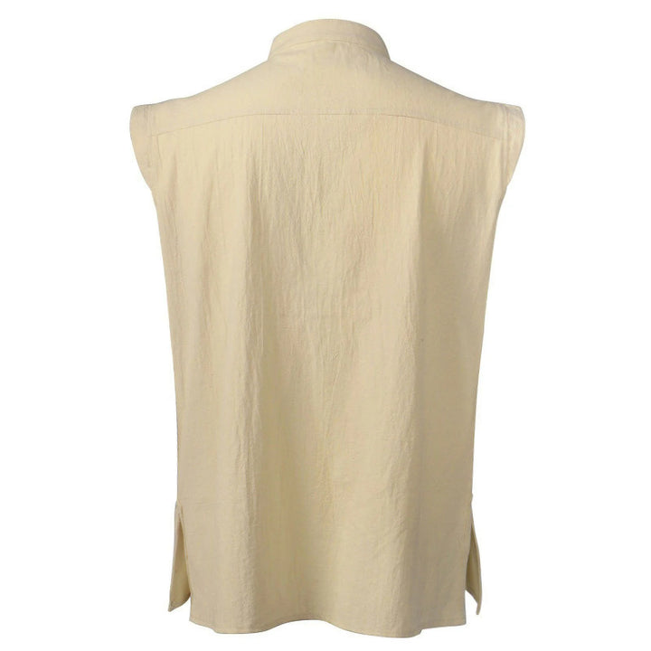 WorldNorse Medieval Sleeveless Lace-Up Collar Costume Shirt - image 5