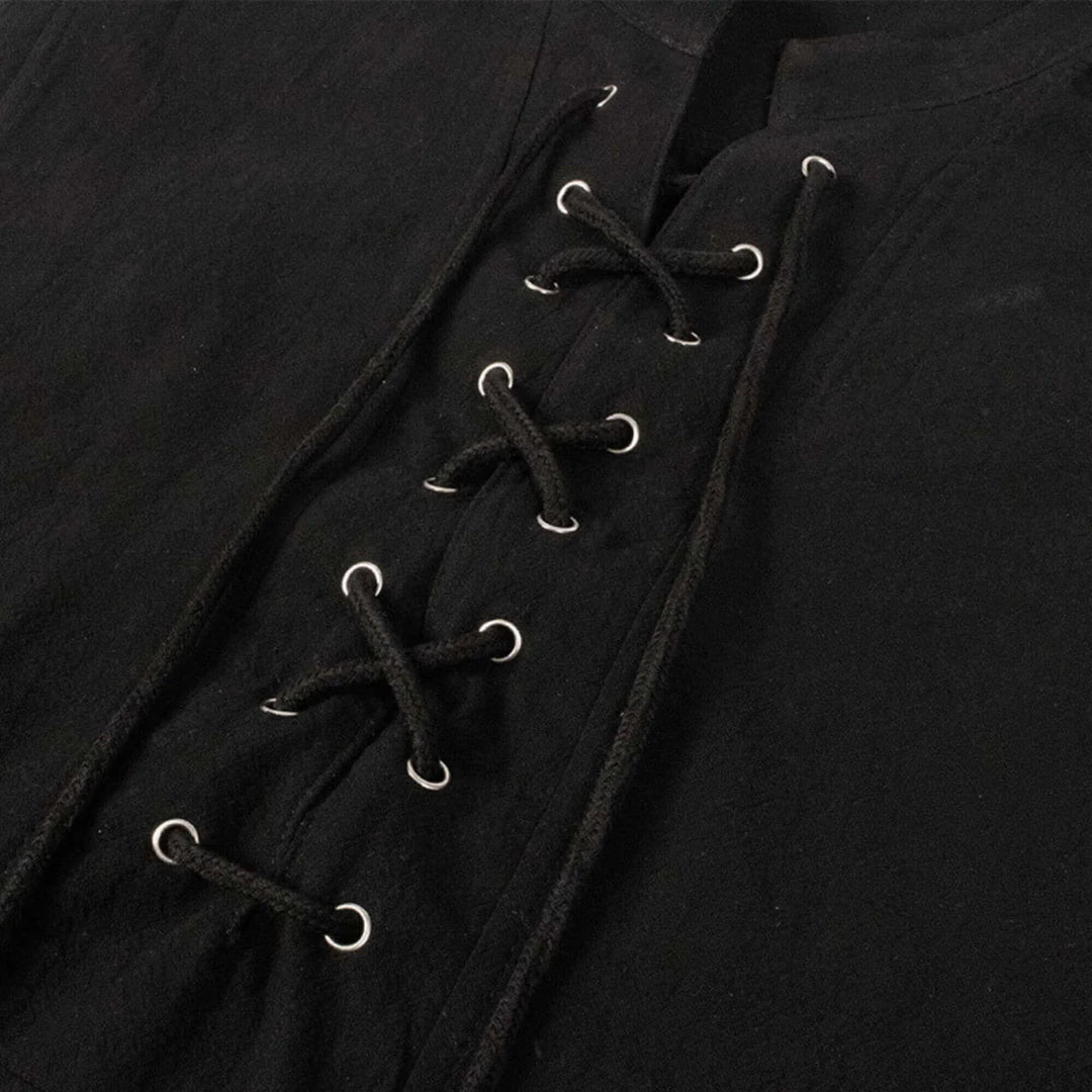WorldNorse Medieval Sleeveless Lace-Up Collar Costume Shirt - image 15