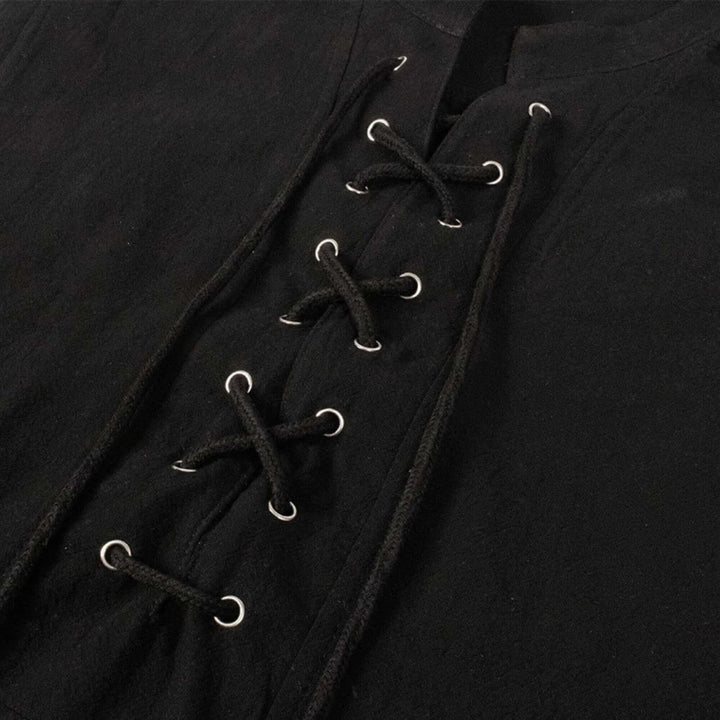 WorldNorse Medieval Sleeveless Lace-Up Collar Costume Shirt - image 15