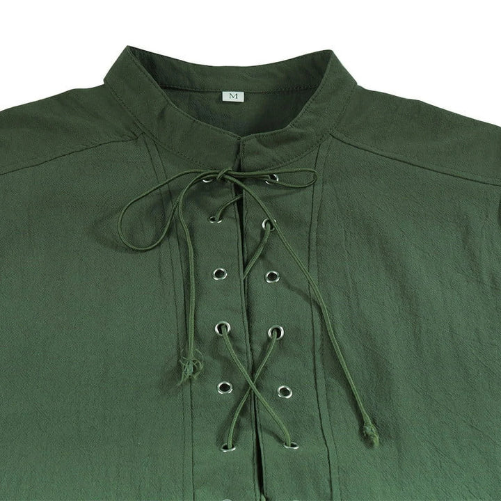 WorldNorse Medieval Sleeveless Lace-Up Collar Costume Shirt - image 8