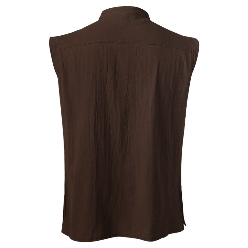 WorldNorse Medieval Sleeveless Lace-Up Collar Costume Shirt - image 25