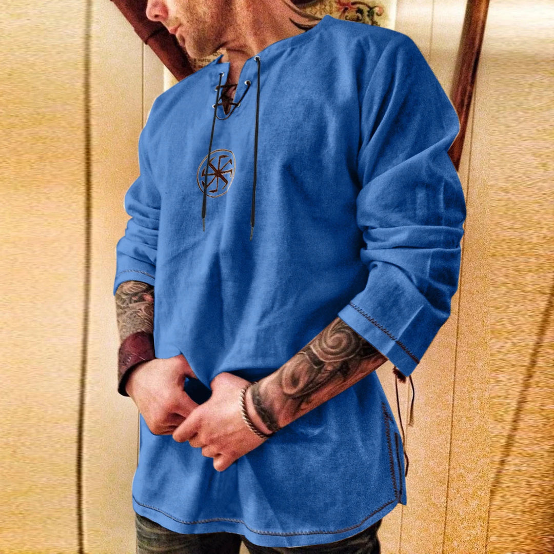 WorldNorse Nordic Lace-Up Collar Costume Shirt - image 2