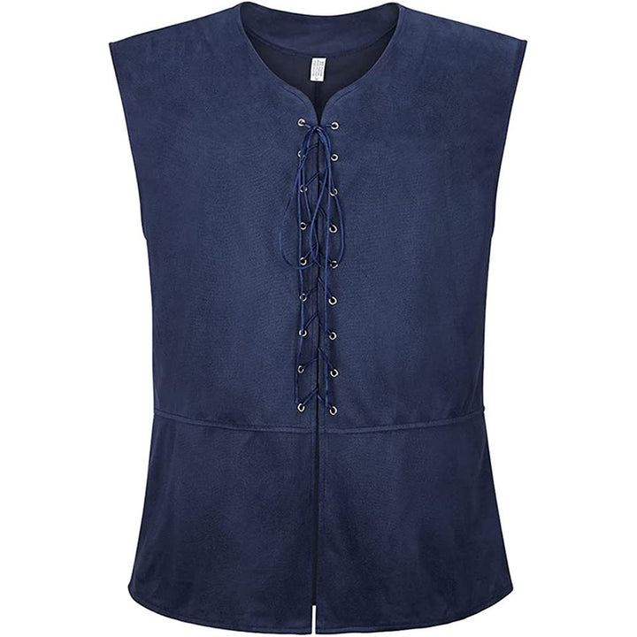 WorldNorse Medieval Lace-Up Vest Costume Waistcoat - Navy Blue - 2XL - image 9