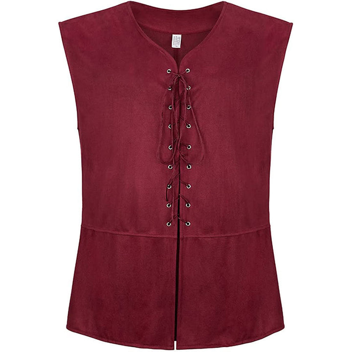 WorldNorse Medieval Lace-Up Vest Costume Waistcoat - Red - 2XL - image 5