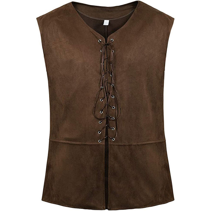 WorldNorse Medieval Lace-Up Vest Costume Waistcoat - Dark Brown - 2XL - image 2