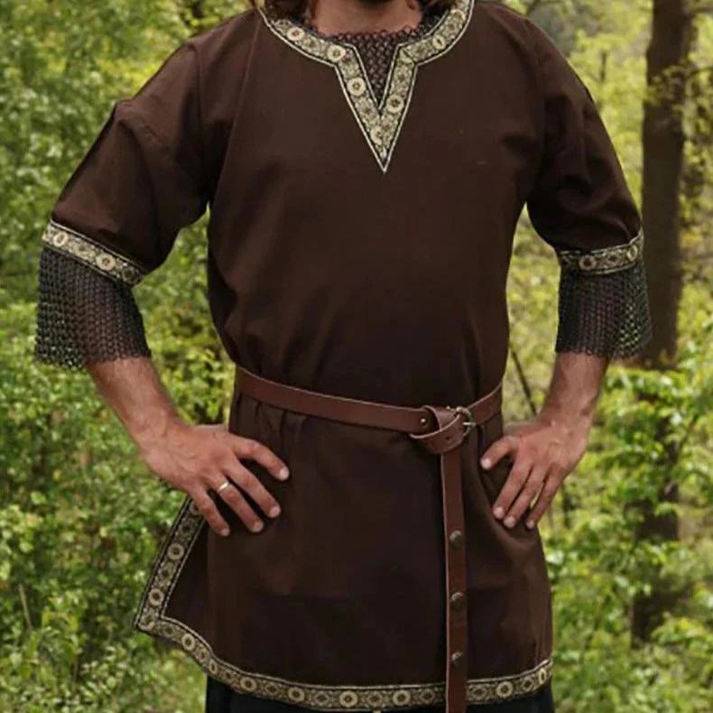WorldNorse Medieval Embroidered Trim Tunic Costume Shirt - image 4