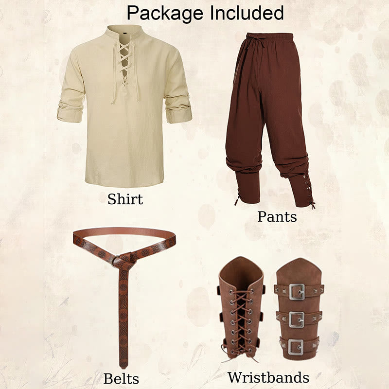 WorldNorse Medieval Nordic Tunic 4-Piece Costume Set  - image 1