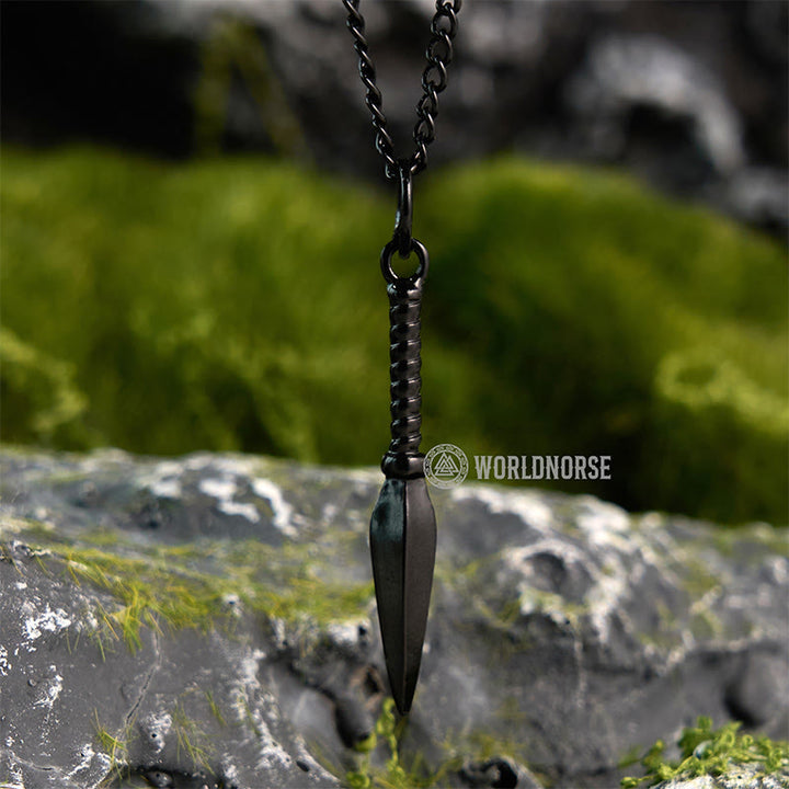 WorldNorse Nordic Spearhead Weapon Necklace - Black - image 0