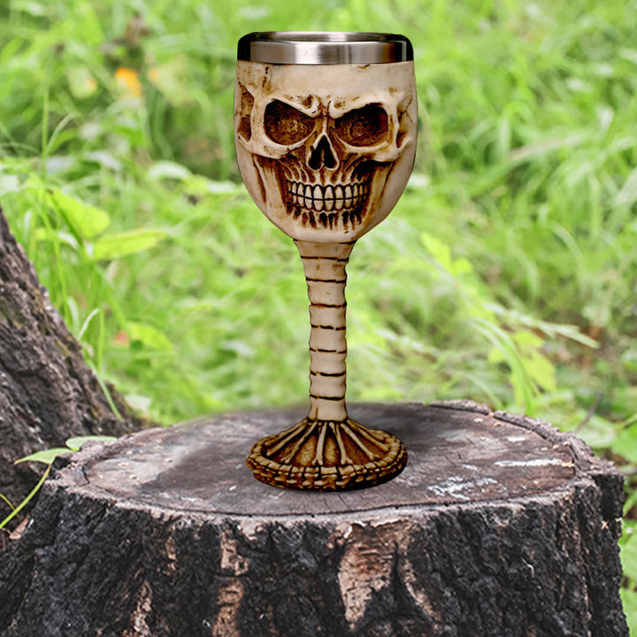WorldNorse Resin Skull Bone Goblet