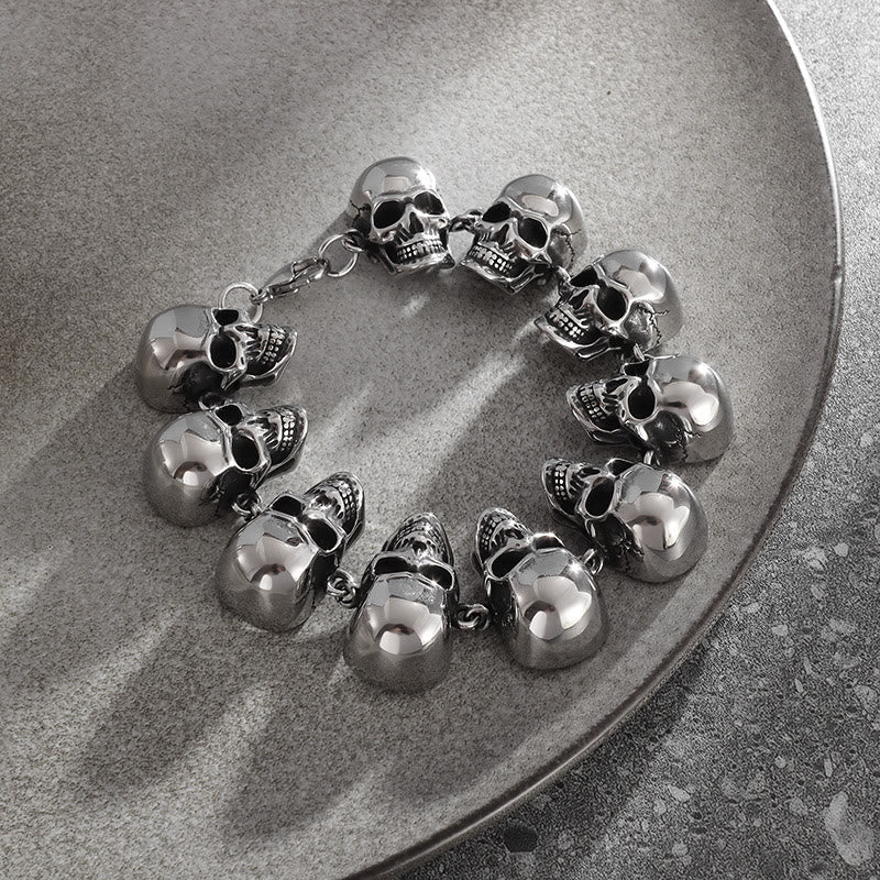 WorldNorse Gothic Domineering Skull Head Bracelet - 23cm - image 0