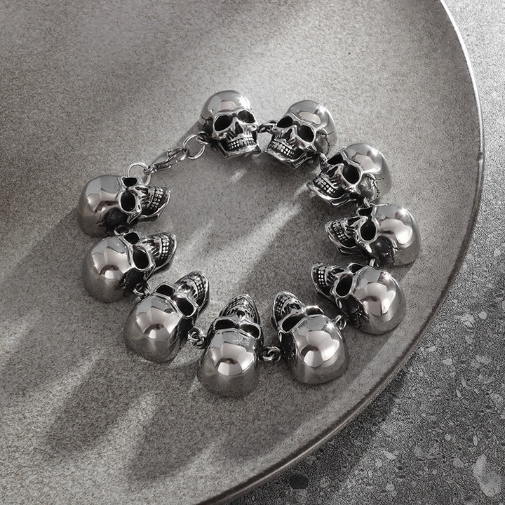 WorldNorse Gothic Domineering Skull Head Bracelet - 23cm - image 0