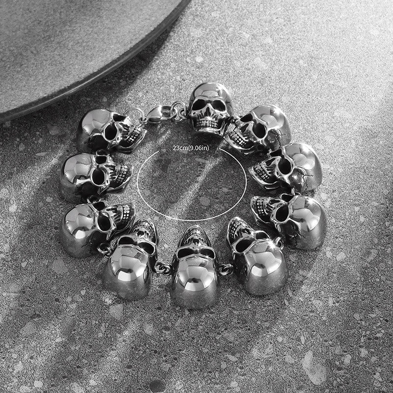 WorldNorse Gothic Domineering Skull Head Bracelet