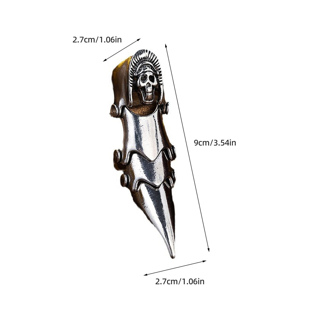 WorldNorse Long Finger Silver Double Loop Armor Ring - image 18