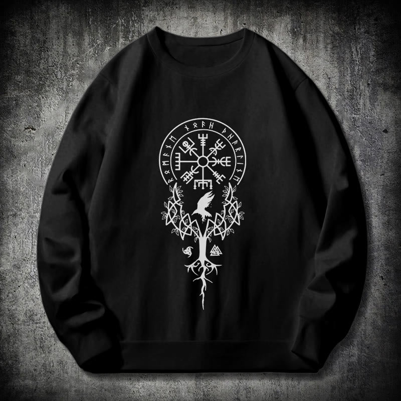 WorldNorse  Viking Birds Runes Totem Sweatshirt - Black - 2XL - image 0